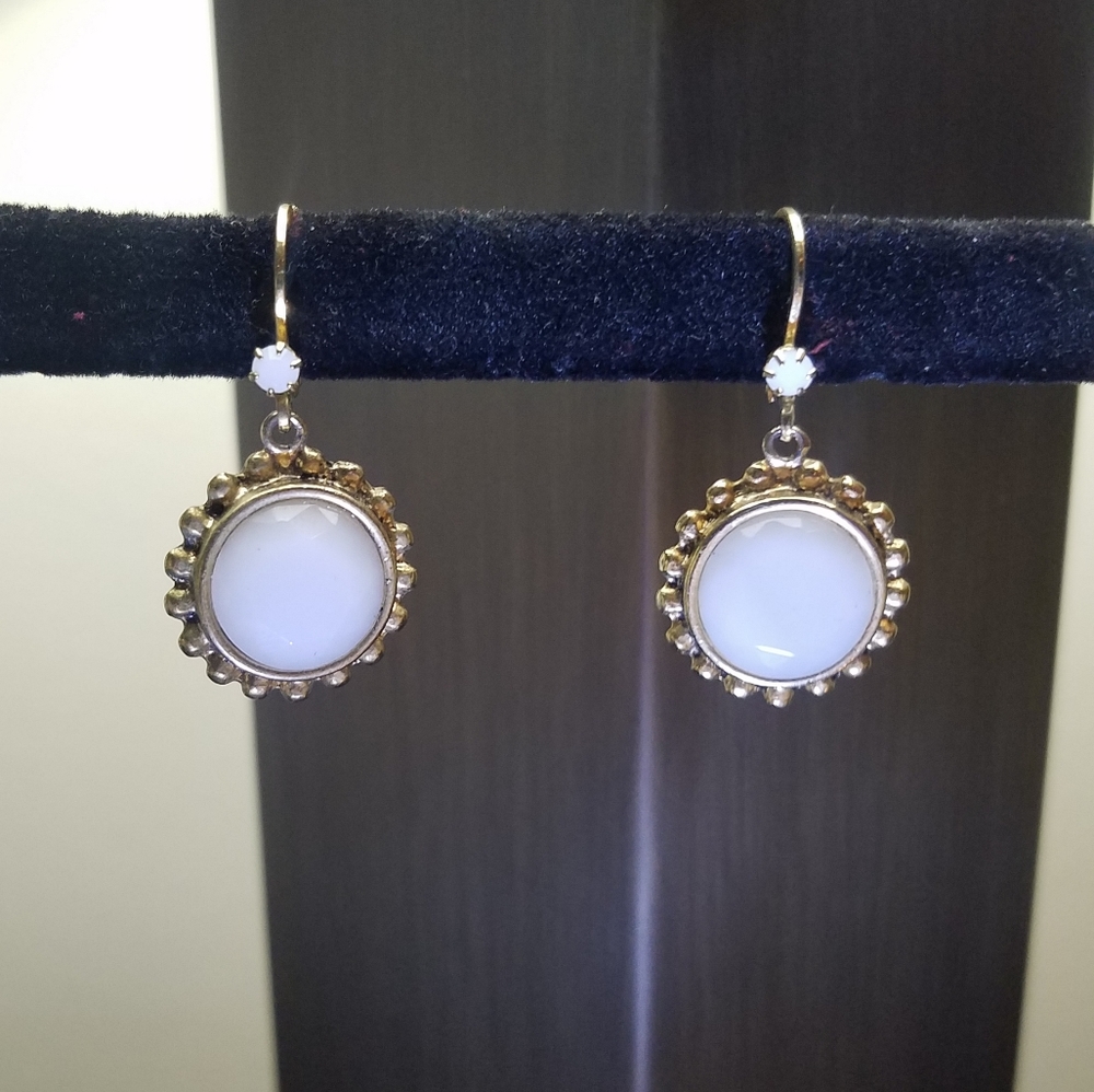 Betsey Johnson Gold & White Earrings